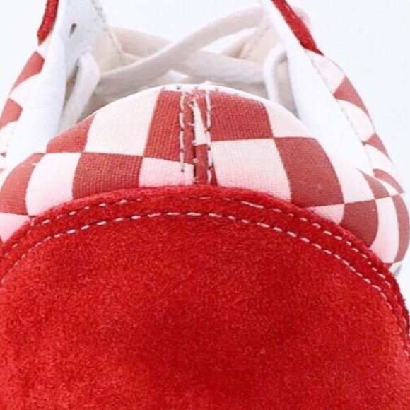 Vans Old Skool Sk8 Low Suede Checkerboard Skate Shoes White Red Mens Sz 10.5 - Picture 15 of 15